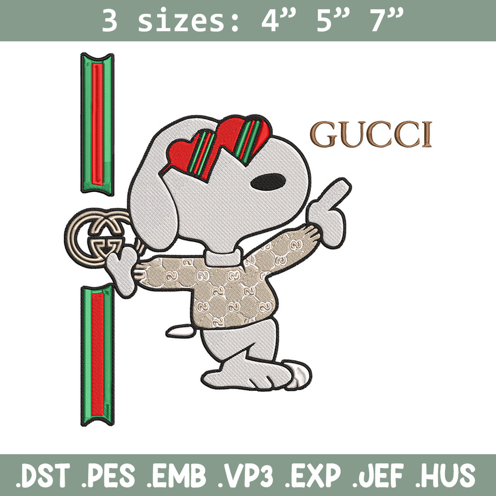 Snoopy x gucci Embroidery Design, Peanuts Embroidery, Embroidery File, Gucci Embroidery, Anime shirt, Digital download.jpg