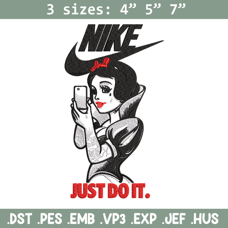 Snow white Nike Embroidery design, Snow white Embroidery, Nike design, Embroidery file, cartoon shirt, Instant download,.jpg