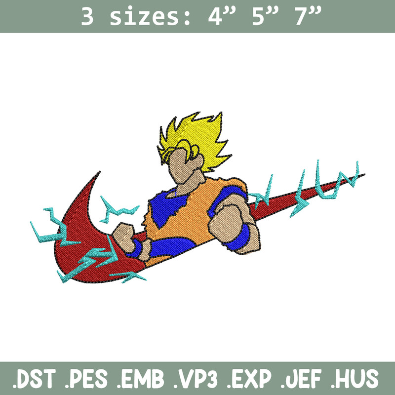 Songoku nike embroidery design, Dragon ball embroidery, Nike design, anime design, anime shirt, Digital download.jpg