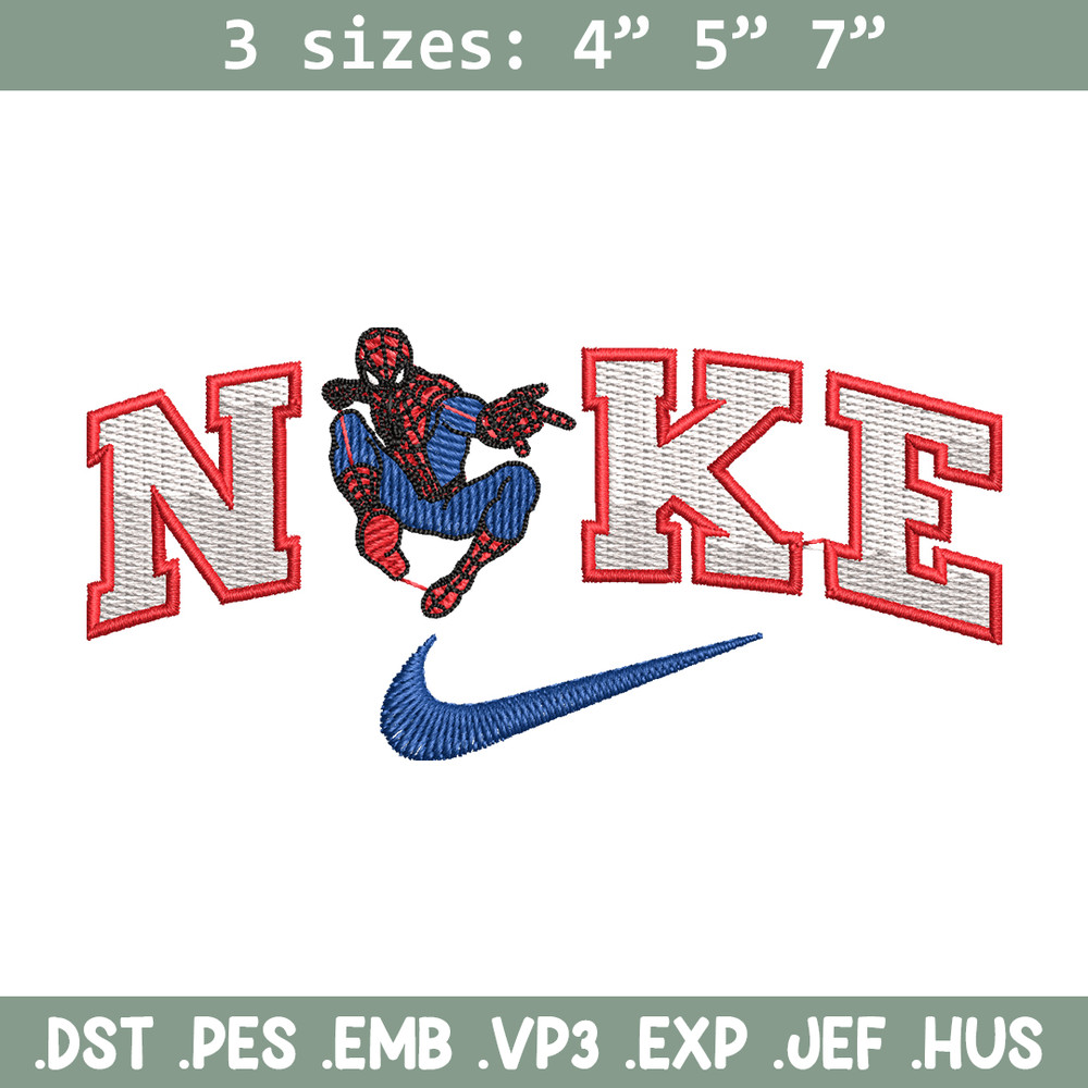 spaiderman nike embroidery design, spaiderman embroidery, logo design, logo shirt, digital download.jpg