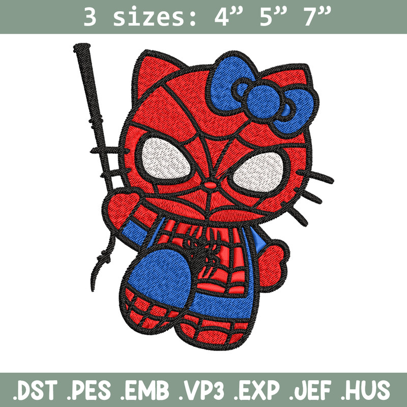 Spiderman Hellokitty Embroidery design, Hellokitty Embroidery, cartoon design, Embroidery File, Digital download..jpg