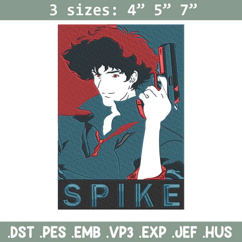 Spike poster Embroidery Design, Cowboy bebop Embroidery, Embroidery File, Anime Embroidery,Anime shirt,Digital download.jpg