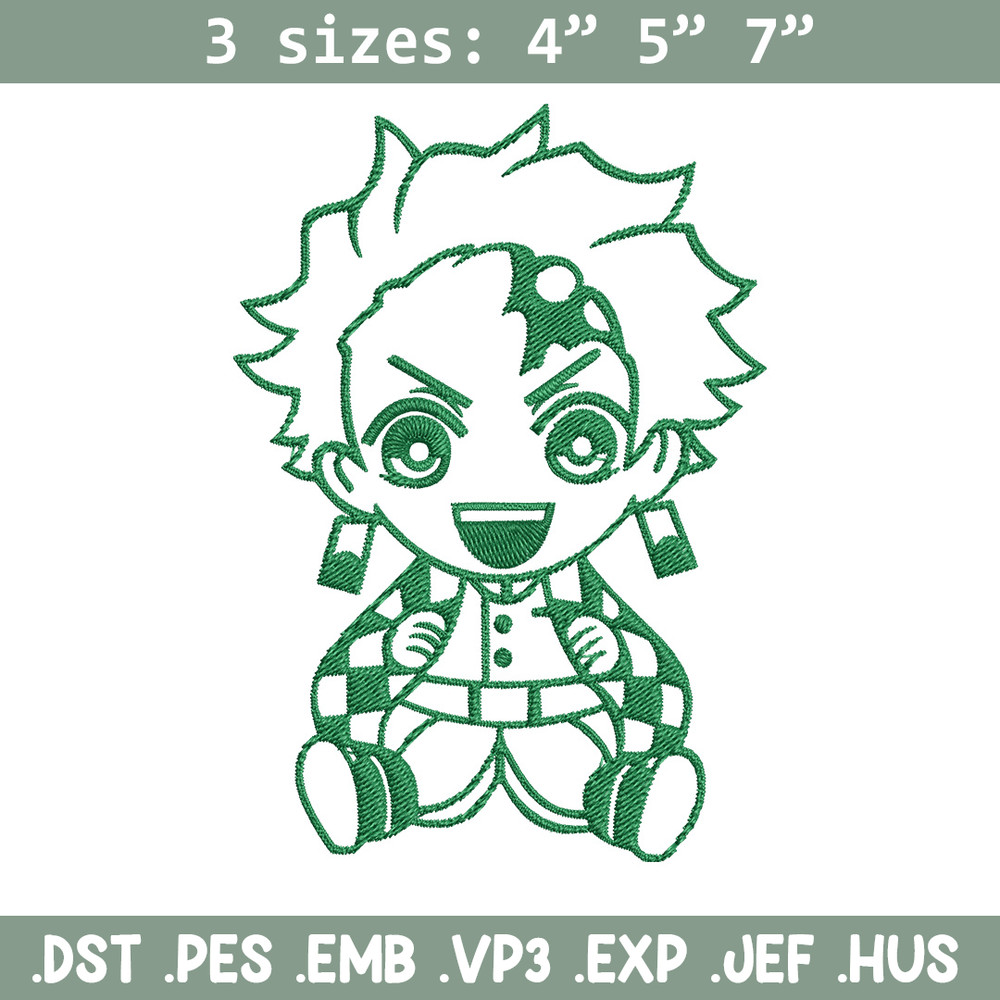 Tanjiro chibi Embroidery Design, Demon slayer Embroidery, Embroidery File, Anime Embroidery, Digital download.jpg