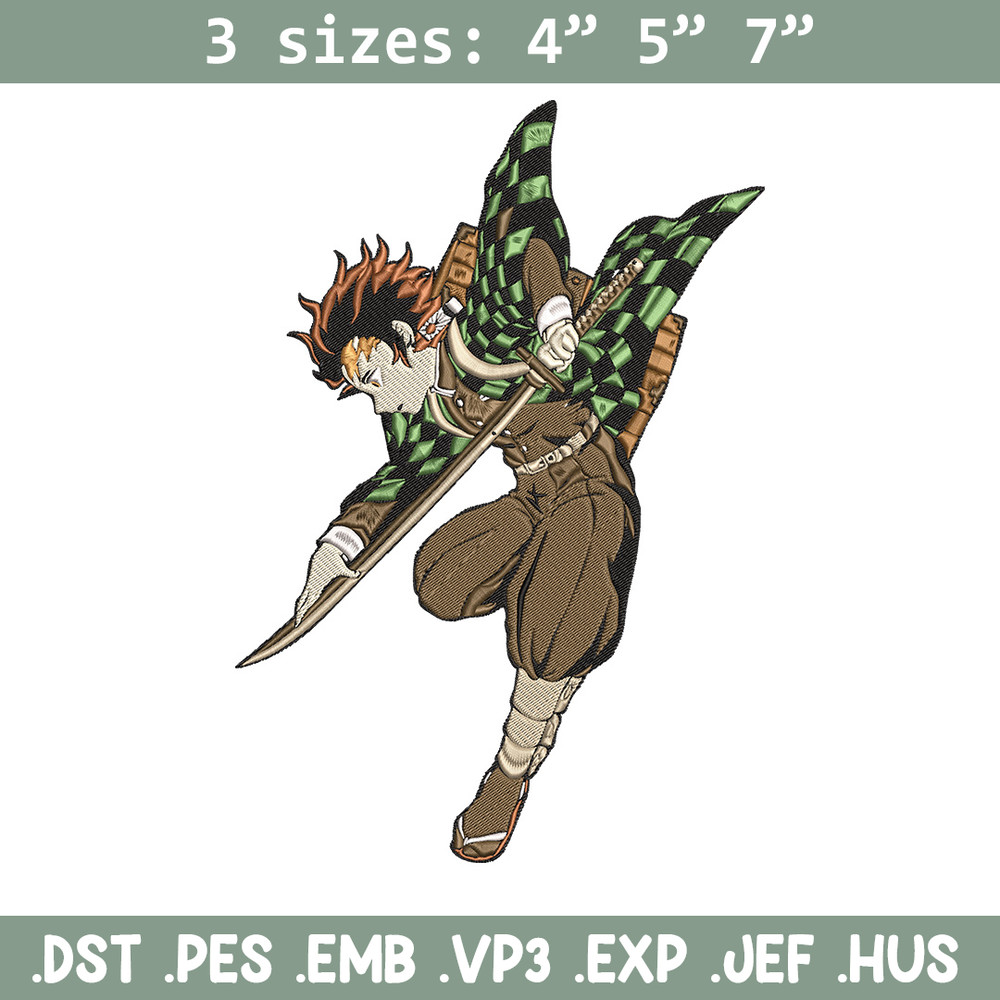 Tanjiro Embroidery Design, Demon slayer Embroidery, Embroidery File, Anime Embroidery, Anime shirt, Digital download..jpg