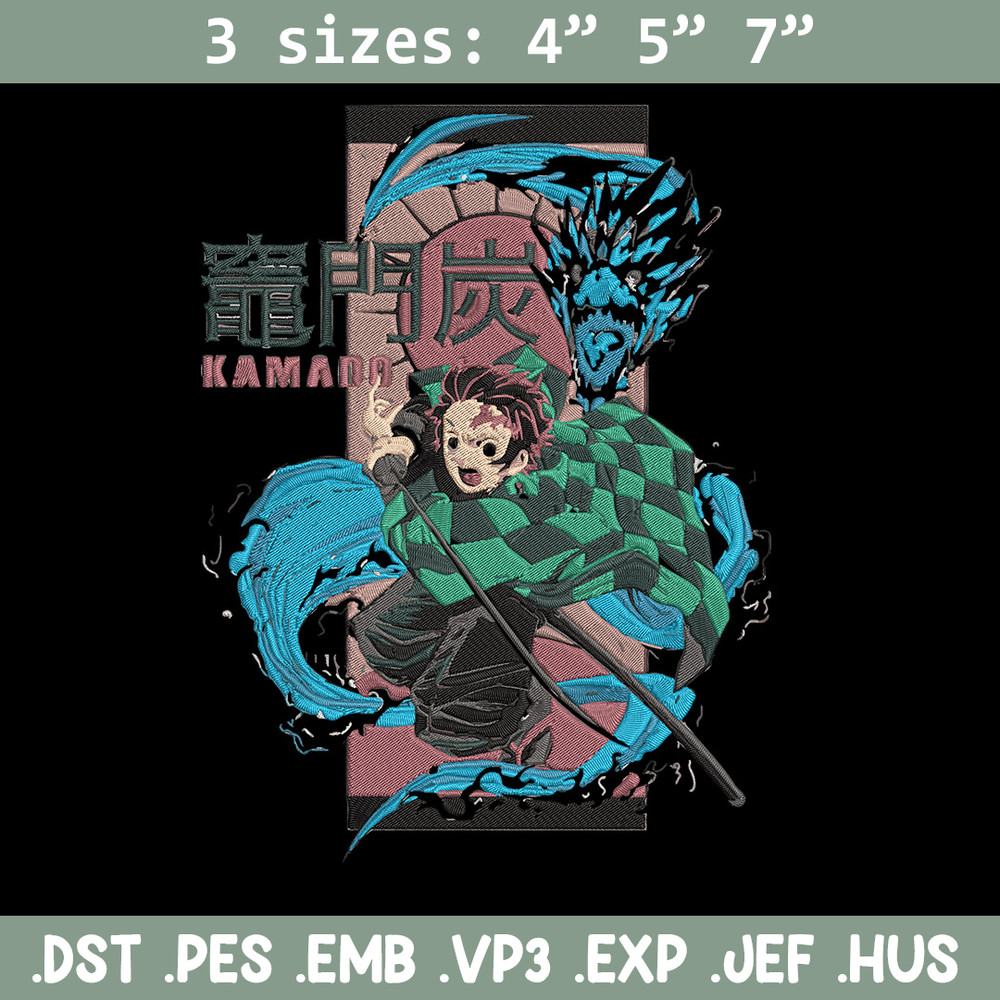 Tanjiro kamado Embroidery Design,Demon slayer Embroidery,Embroidery File, Anime Embroidery,Anime shirt, Digital download.jpg