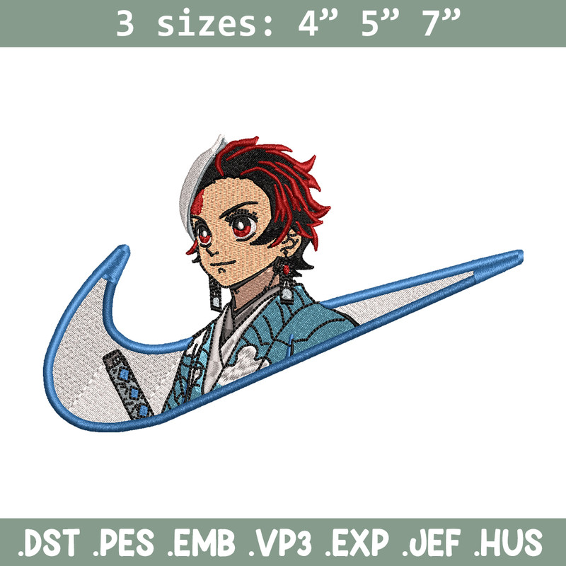 Tanjiro Nike embroidery design, Kimetsu no Yaiba embroidery, Nike design, anime design, anime shirt, Digital download.jpg