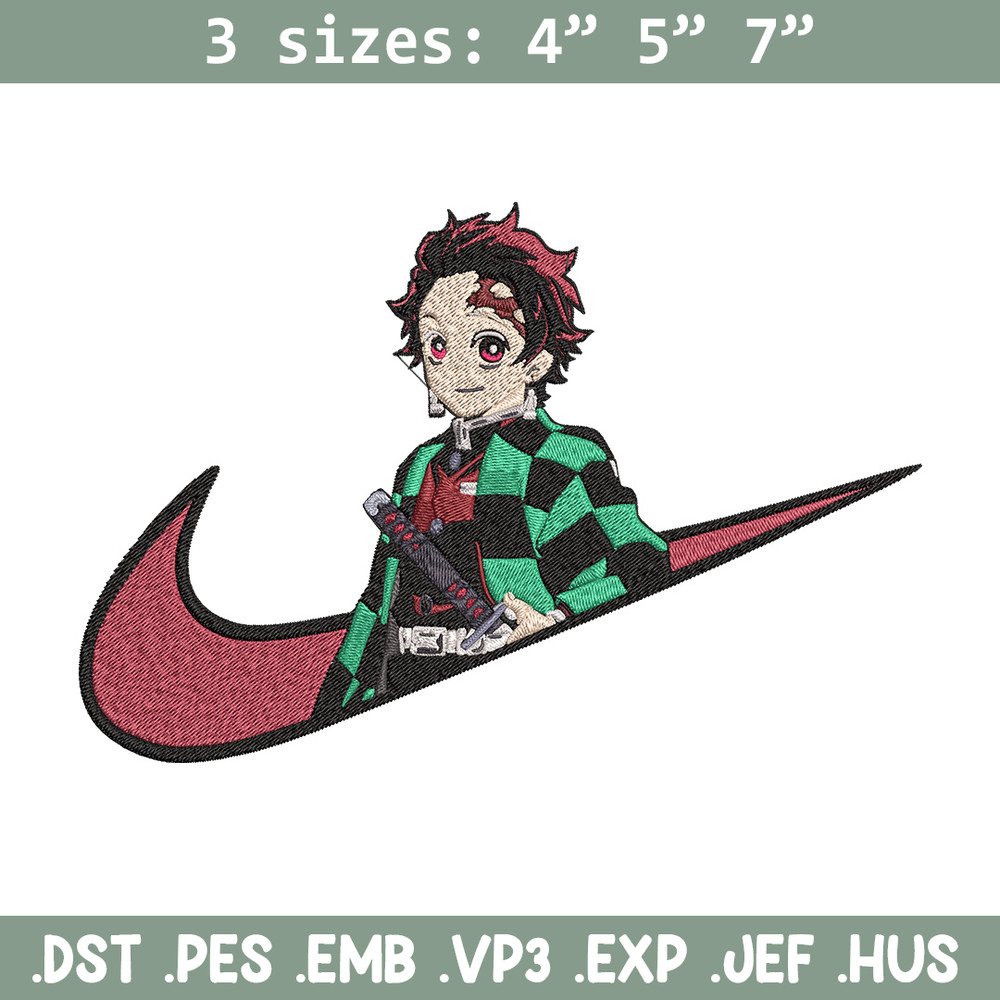 Tanjiro x nike Embroidery Design, Demon slayer Embroidery, Embroidery File, Nike Embroidery,Anime shirt,Digital download.jpg