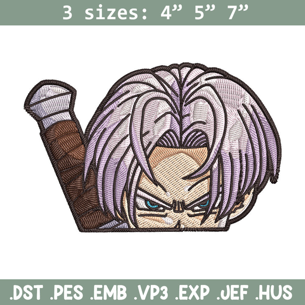 Trunks Peeker Embroidery Design, Dragonball Embroidery, Embroidery File, Anime Embroidery, Anime shirt, Digital download.jpg