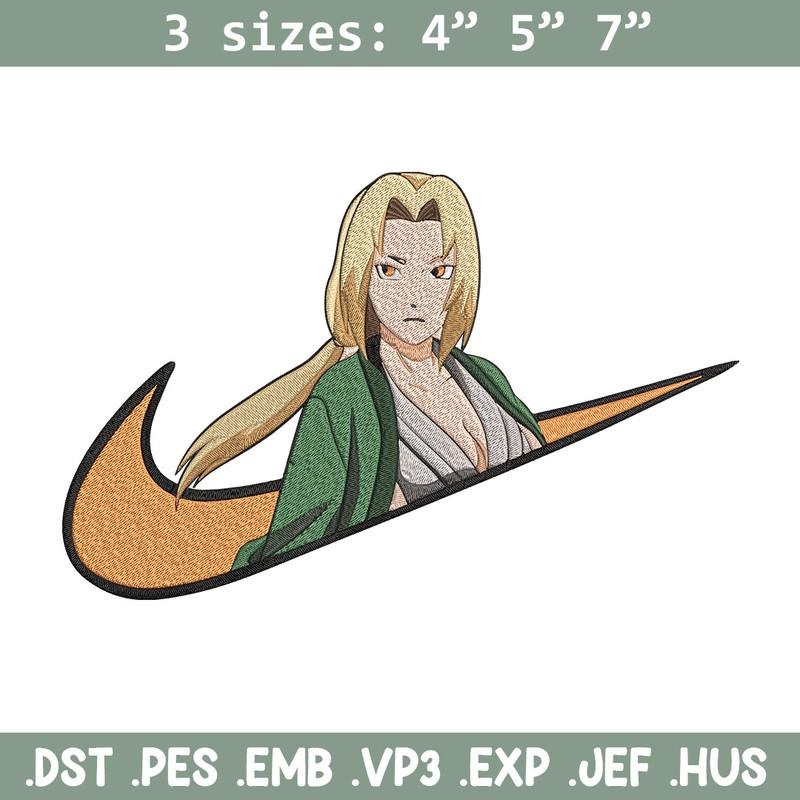 Tsunade x nike Embroidery Design, Naruto Embroidery, Embroidery File, Nike Embroidery, Anime shirt, Digital download.jpg