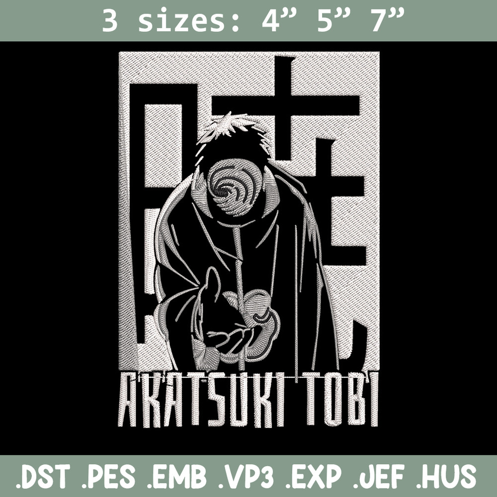 Uchiha Obito Embroidery Design, Naruto Embroidery, Embroidery File, Anime Embroidery,Anime shirt, Digital download..jpg