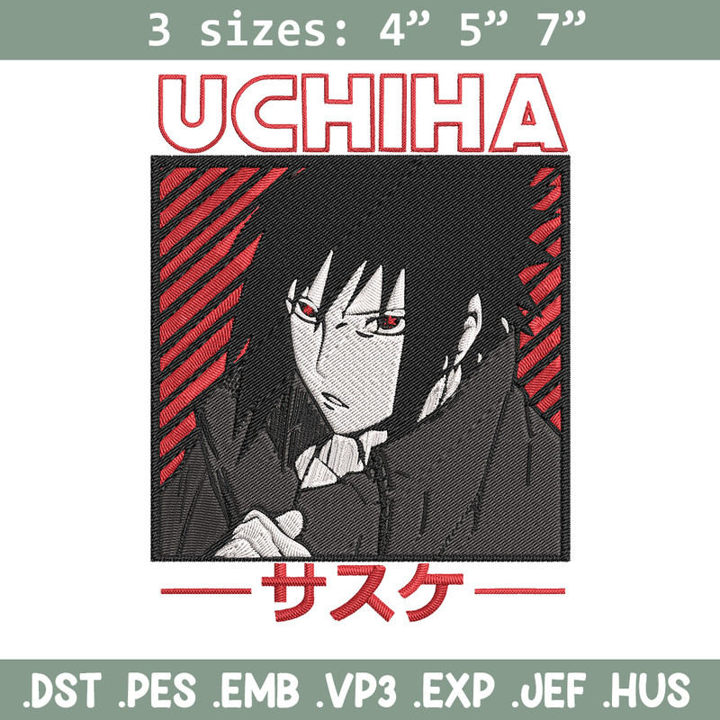 Uchiha Sasuke Embroidery Design, Naruto Embroidery,Embroidery File, Anime Embroidery, Anime shirt, Digital download.jpg