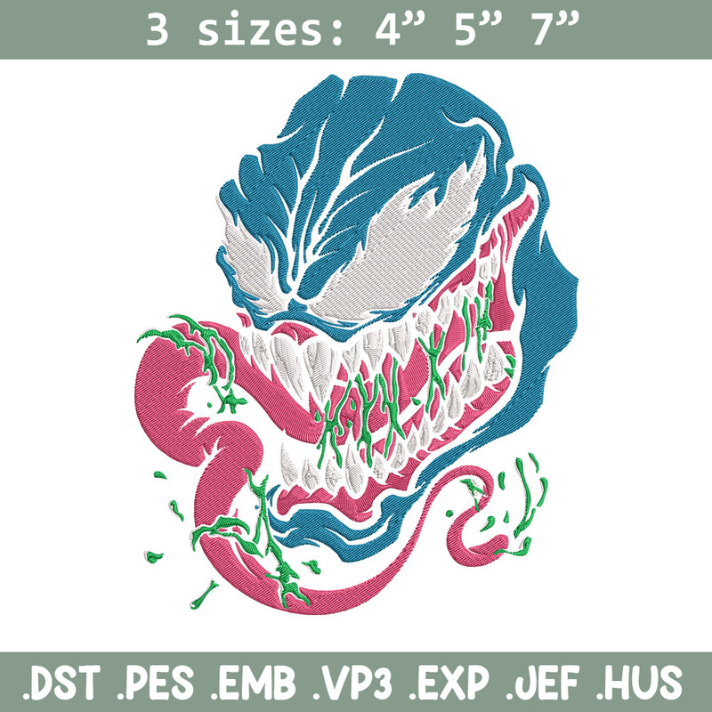 Venom face Embroidery Design, Venom Embroidery, Embroidery File, Anime Embroidery, Anime shirt, Digital download.jpg