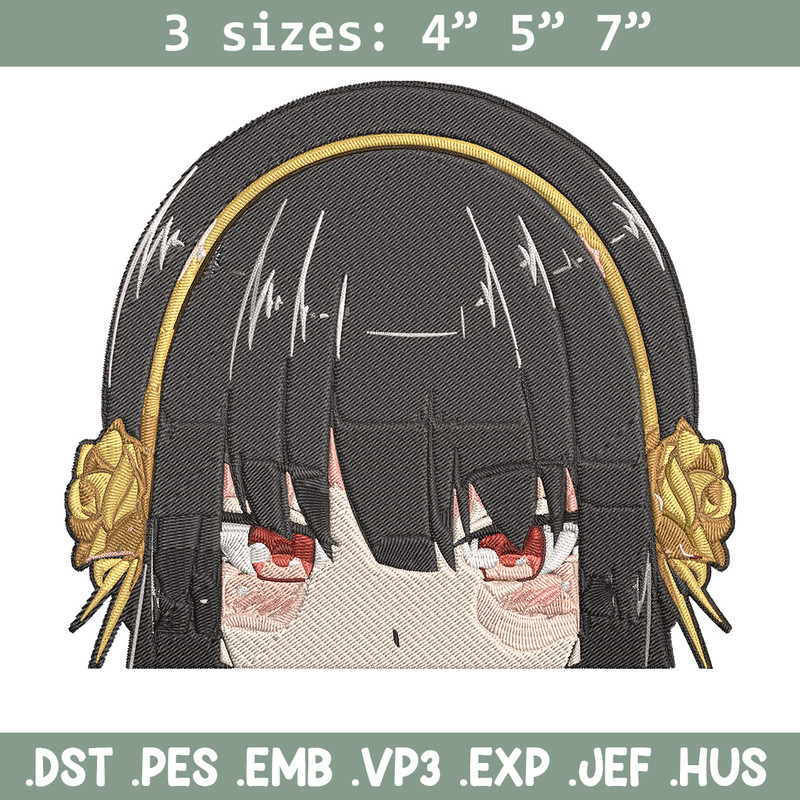 Yor peeker Embroidery Design, Spy x family Embroidery, Embroidery File, Anime Embroidery, Anime shirt, Digital download.jpg