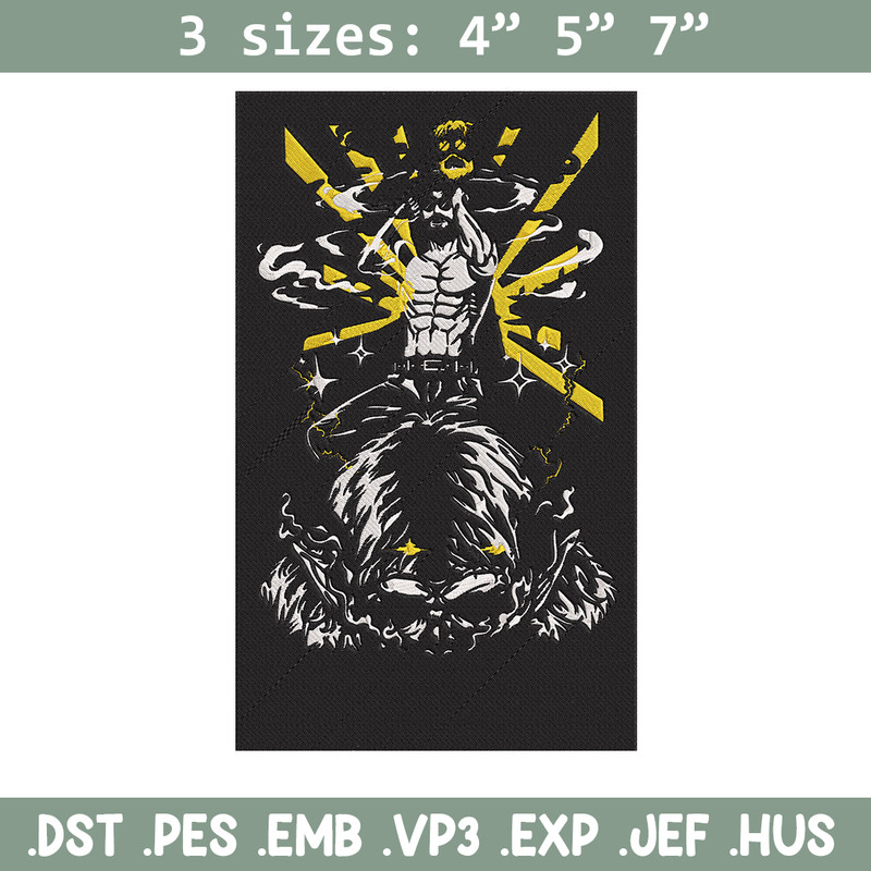 Zeke Yeager Embroidery Design, Aot Embroidery, Embroidery File, Anime Embroidery, Anime shirt, Digital download.jpg