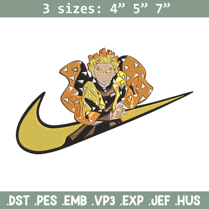 Zenitsu nike Embroidery Design, Demon slayer Embroidery, Embroidery File, Nike Embroidery, Anime shirt, Digital download.jpg