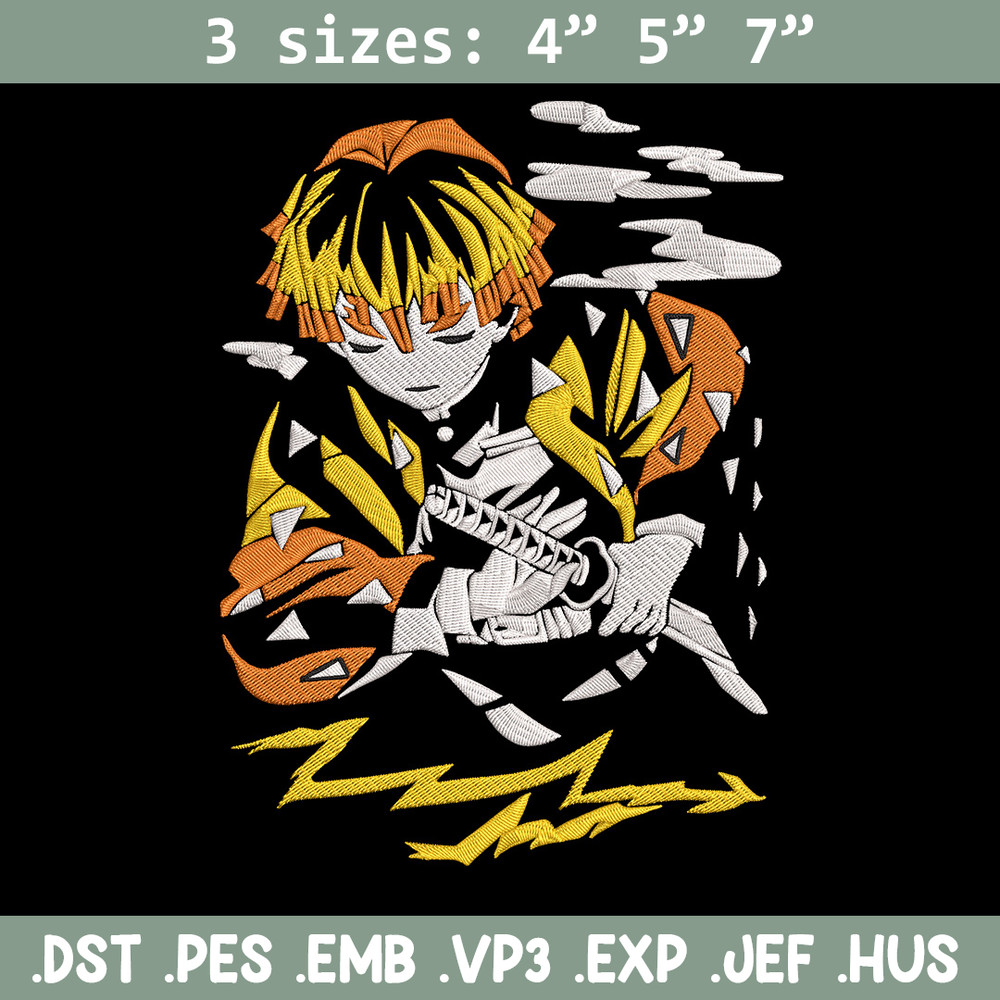 Zenitsu poster Embroidery Design,Demon slayer Embroidery,Embroidery File,Anime Embroidery,Anime shirt, Digital download..jpg