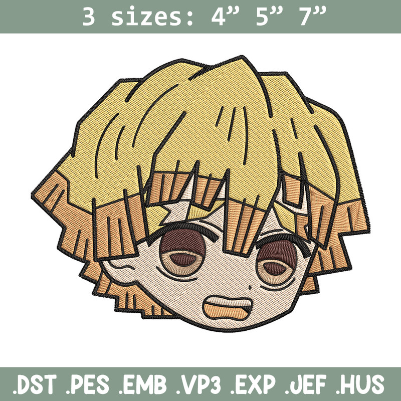 Zenitsu sticker Embroidery Design, Demon slayer Embroidery, Embroidery File, Anime Embroidery, Digital download.jpg
