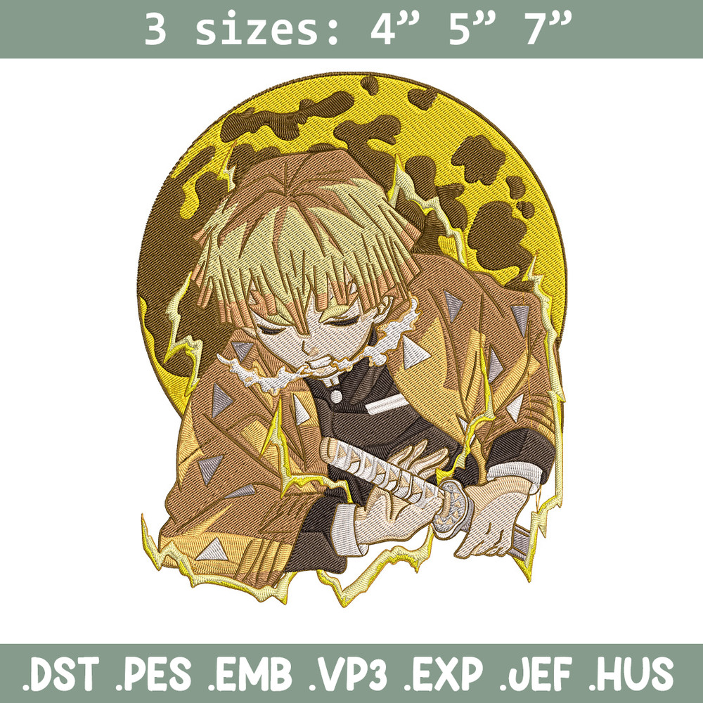 Zenitsu thunder Embroidery Design,Demon slayer Embroidery,Embroidery File,Anime Embroidery,Anime shirt, Digital download.jpg