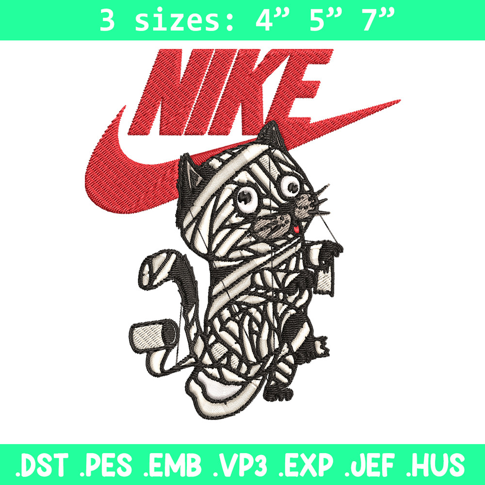 Cat Mummy Nike Embroidery design, Cat Mummy Nike Embroidery, Nike design, Embroidery file, Instant download..jpg