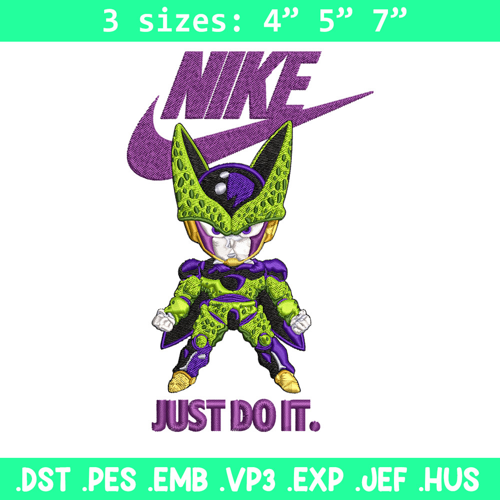Cell dragon ball Embroidery design, dragon ball Embroidery, Nike design, Embroidery file, anime logo. Instant download..jpg