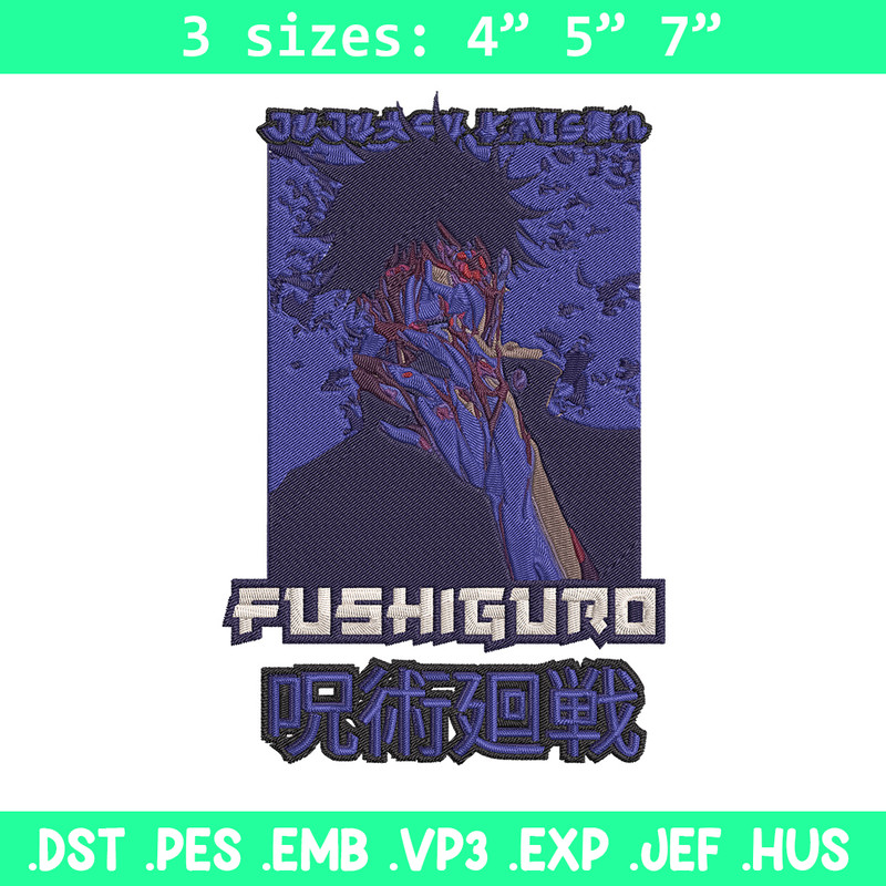Fushiguro Embroidery Design,Jujutsu Embroidery, Embroidery File, Anime Embroidery, Anime shirt, Digital download.jpg