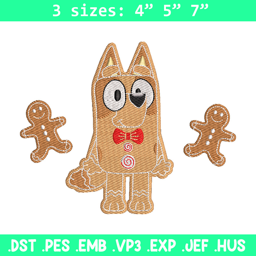 Gingerbread Bluey embroidery design, Bluey embroidery, Chrismas design,Embroidery file,Embroidery shirt,Digital download.jpg