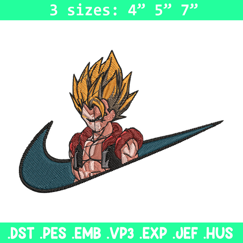 Gogeta x nike Embroidery Design, Dragonball Embroidery, Embroidery File, Nike Embroidery, Anime shirt, Digital download.jpg