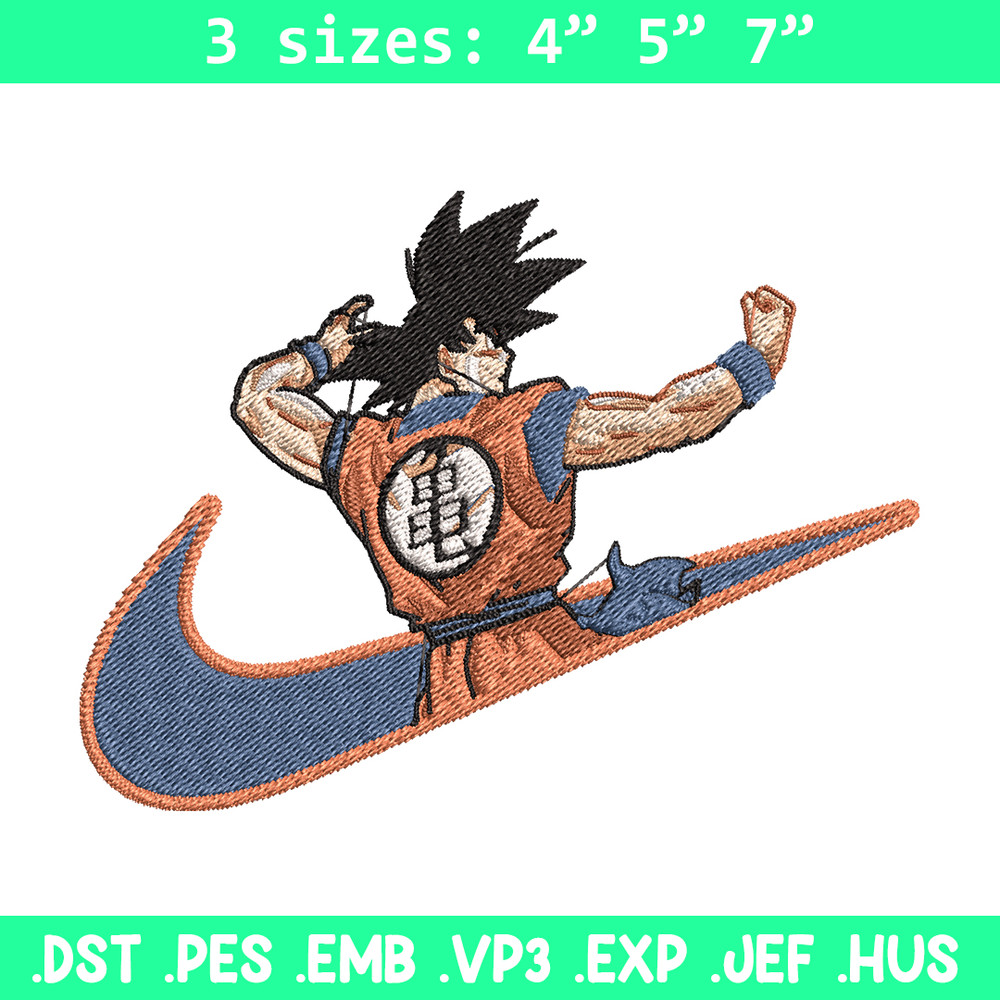 Goku Nike embroidery design, Dragon ball embroidery, Nike design, anime design, anime shirt, Digital download.jpg
