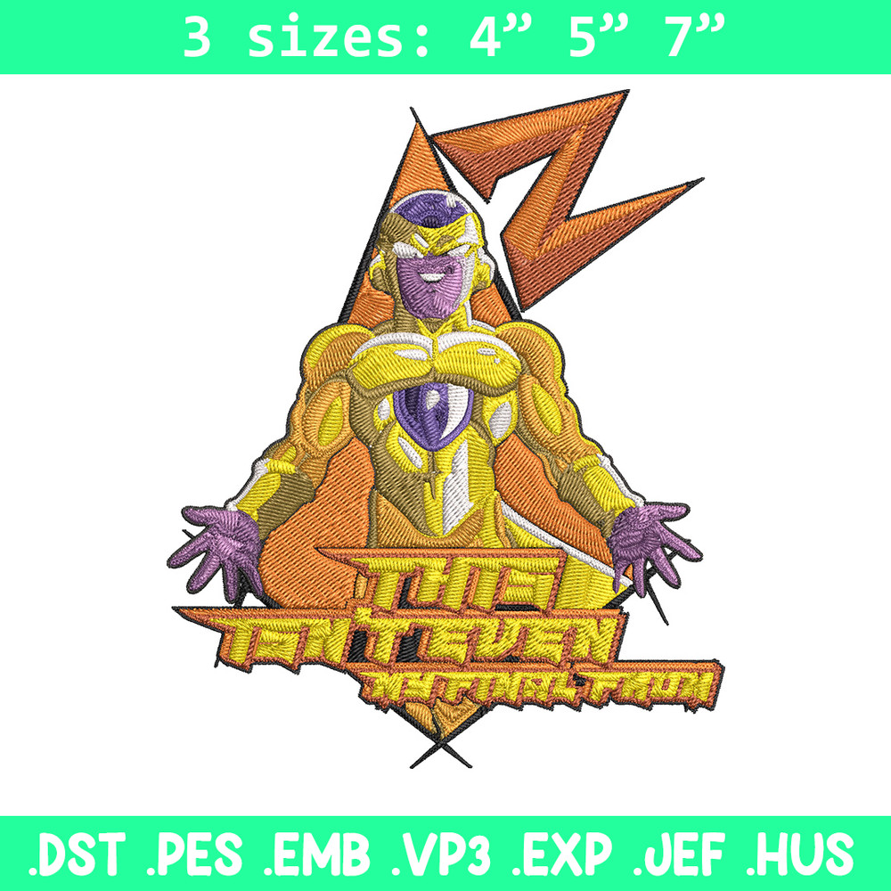 Golden Frieza Embroidery Design, Dragonball Embroidery,Embroidery File, Anime Embroidery, Anime shirt, Digital download..jpg