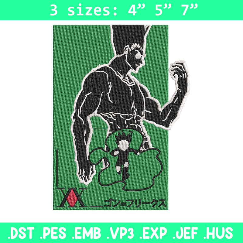 Gon poster Embroidery Design, Hunter x hunter Embroidery,Embroidery File, Anime Embroidery, Anime shirt,Digital download.jpg