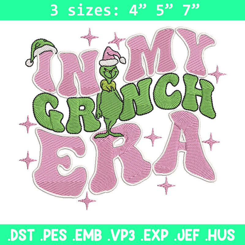 Grinch era embroidery design, Grinch embroidery, Chrismas design, Embroidery shirt, Embroidery file, Digital download..jpg