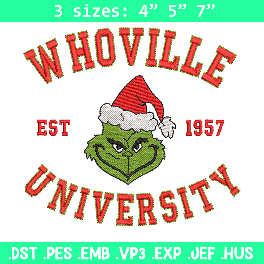 Grinch est1957 embroidery design, Grinch embroidery, Chrismas design, Embroidery shirt, Embroidery file,Digital download.jpg