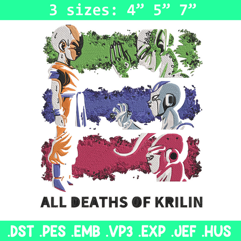All deaths of krilin Embroidery Design, Dragonball Embroidery, Embroidery File, Anime Embroidery, Digital download.jpg