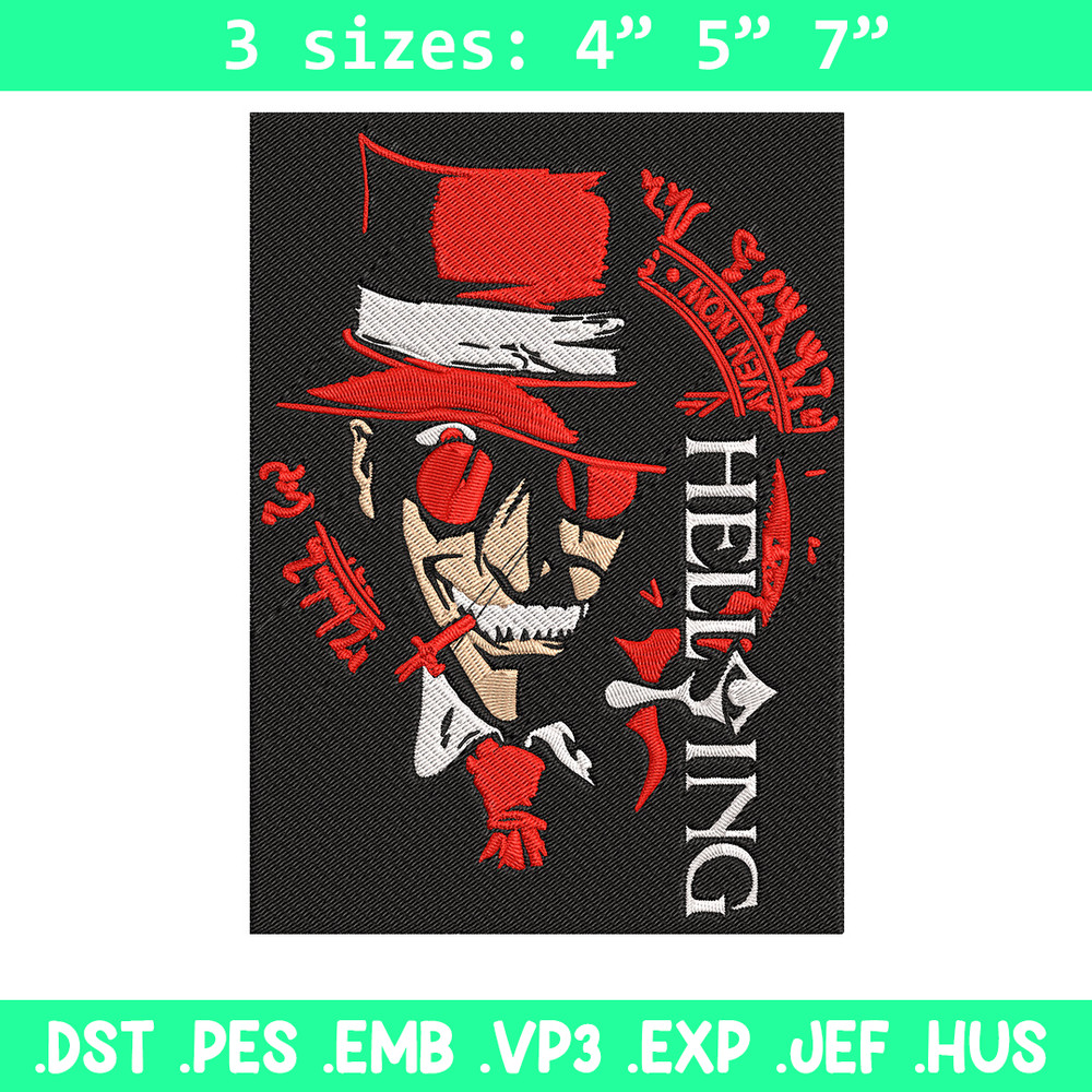 Alucard Poster Embroidery Design, Hellsing Embroidery, Embroidery File, Anime Embroidery, Anime shirt, Digital download.jpg