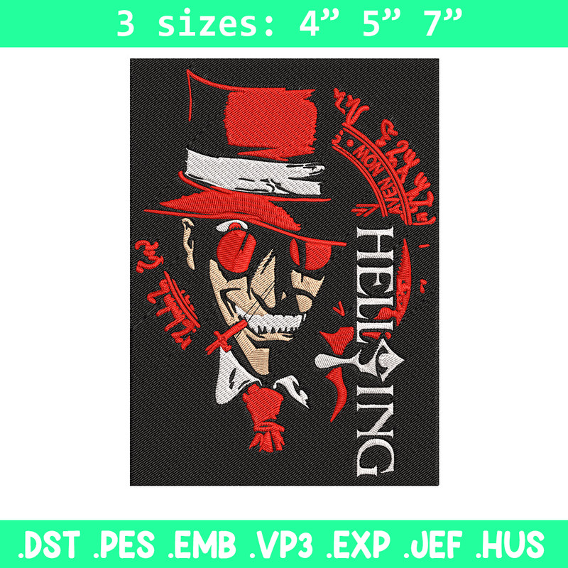 Alucard Poster Embroidery Design, Hellsing Embroidery, Embroidery File, Anime Embroidery, Anime shirt, Digital download.jpg