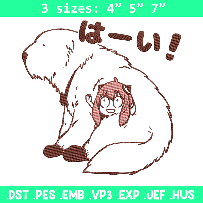 Anya and bond Embroidery Design, Spy x family Embroidery, Embroidery File, Anime Embroidery, Digital download.jpg