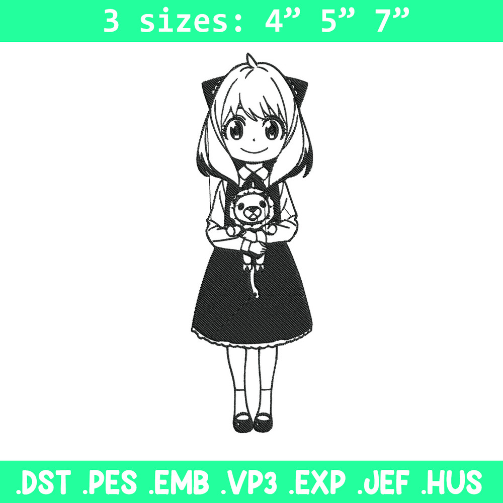 Anya Forger Embroidery Design, Spy x family Embroidery, Embroidery File, Anime Embroidery, Anime shirt,Digital download.jpg