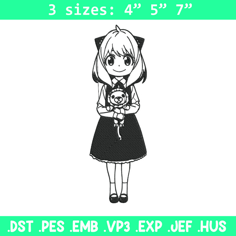 Anya Forger Embroidery Design, Spy x family Embroidery, Embroidery File, Anime Embroidery, Anime shirt,Digital download.jpg