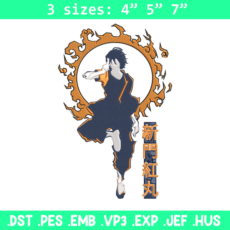 Benimaru Embroidery Design, Enen no Shouboutai Embroidery,Embroidery File,Anime Embroidery,Anime shirt,Digital download..jpg