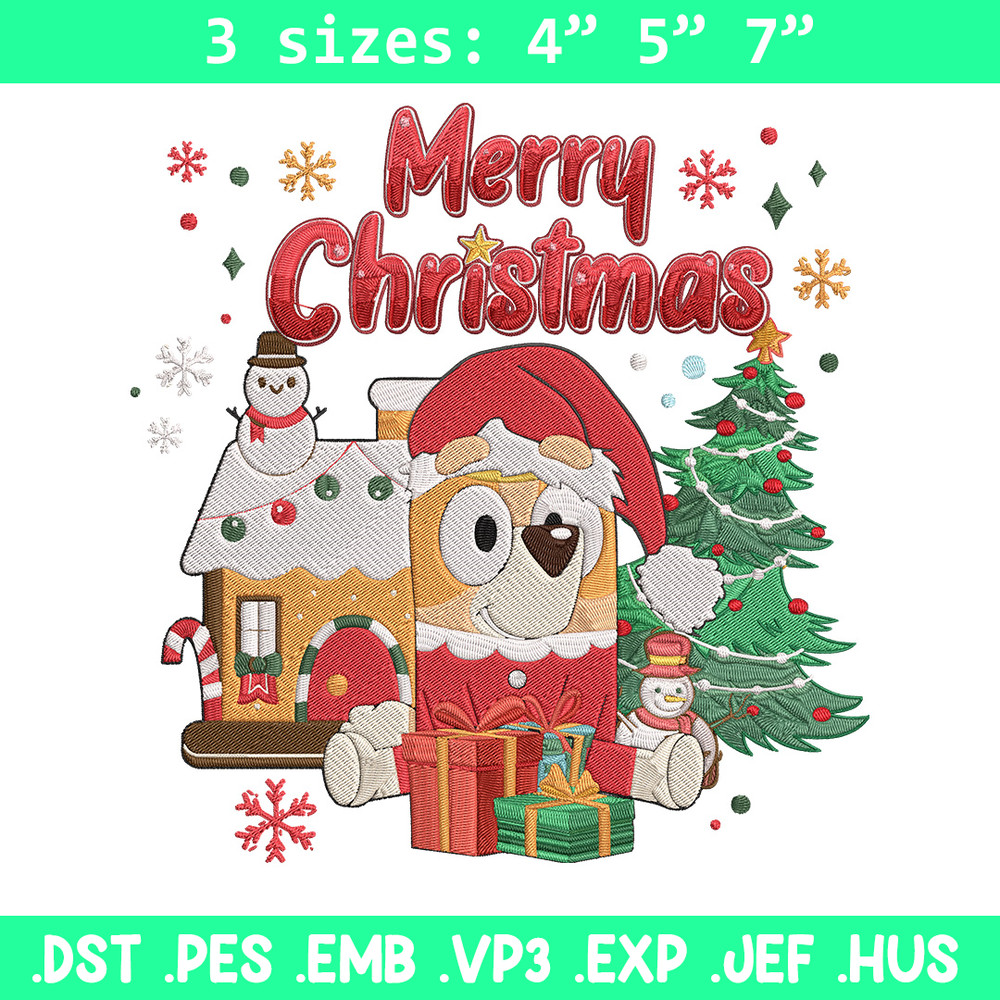 Bingo merry chrismas Embroidery Design,Bluey Embroidery, Embroidery File, Chrismas Embroidery, Digital download.jpg