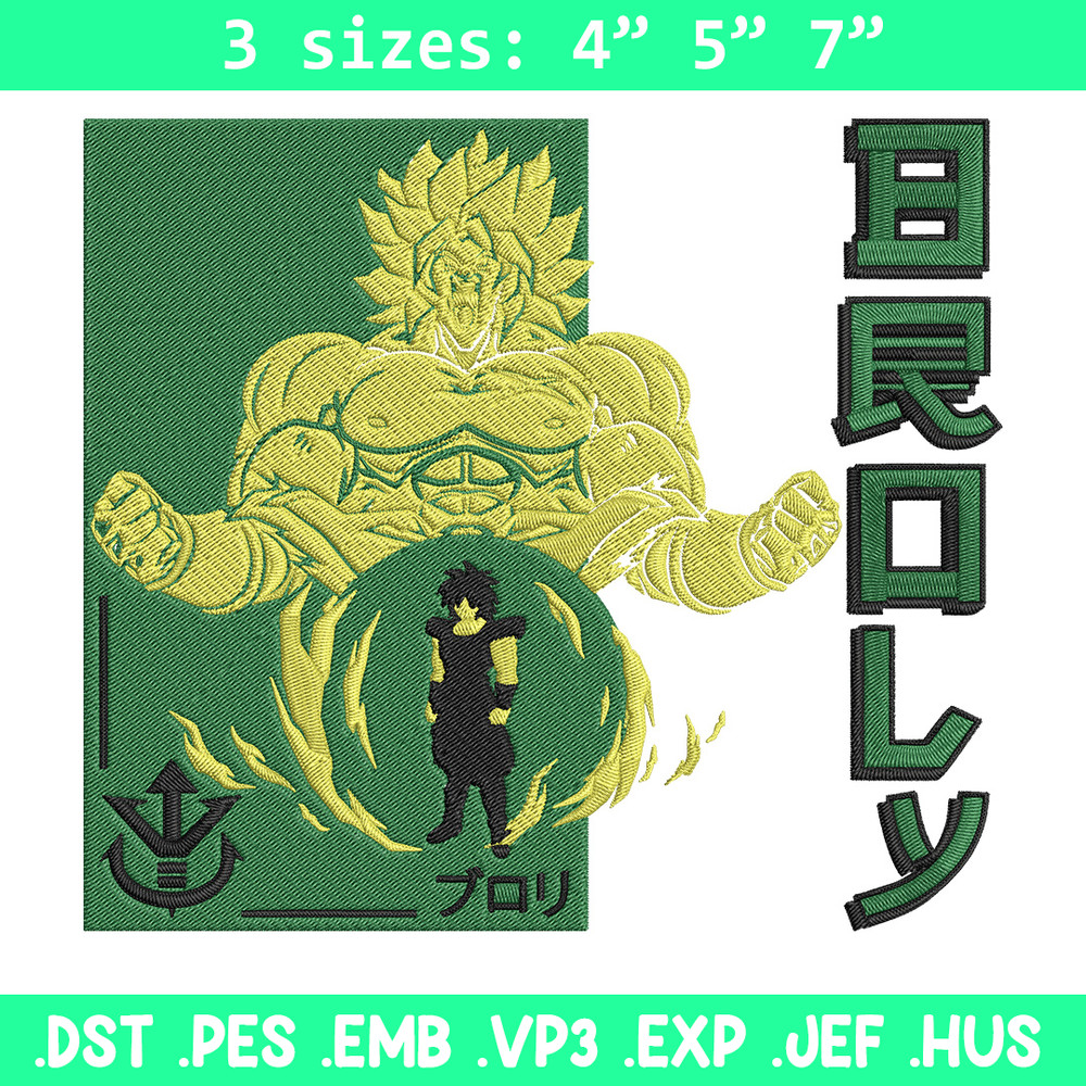 Broly poster Embroidery Design, Dragonball Embroidery, Embroidery File, Anime Embroidery, Anime shirt, Digital download.jpg