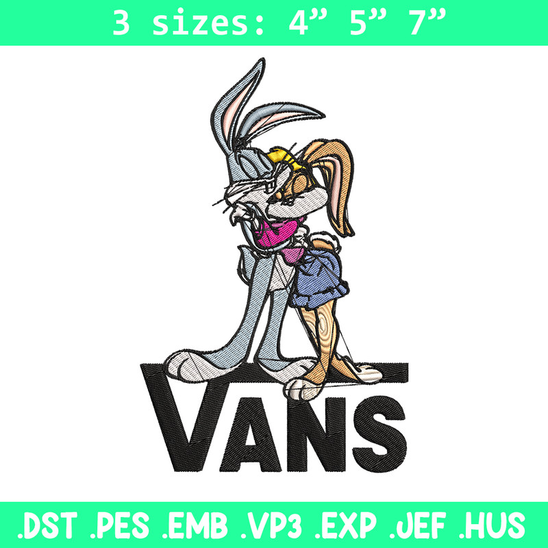 Bugs and Lola Bunny Vans Embroidery design, cartoon Embroidery, cartoon design, Embroidery File, Digital download..jpg