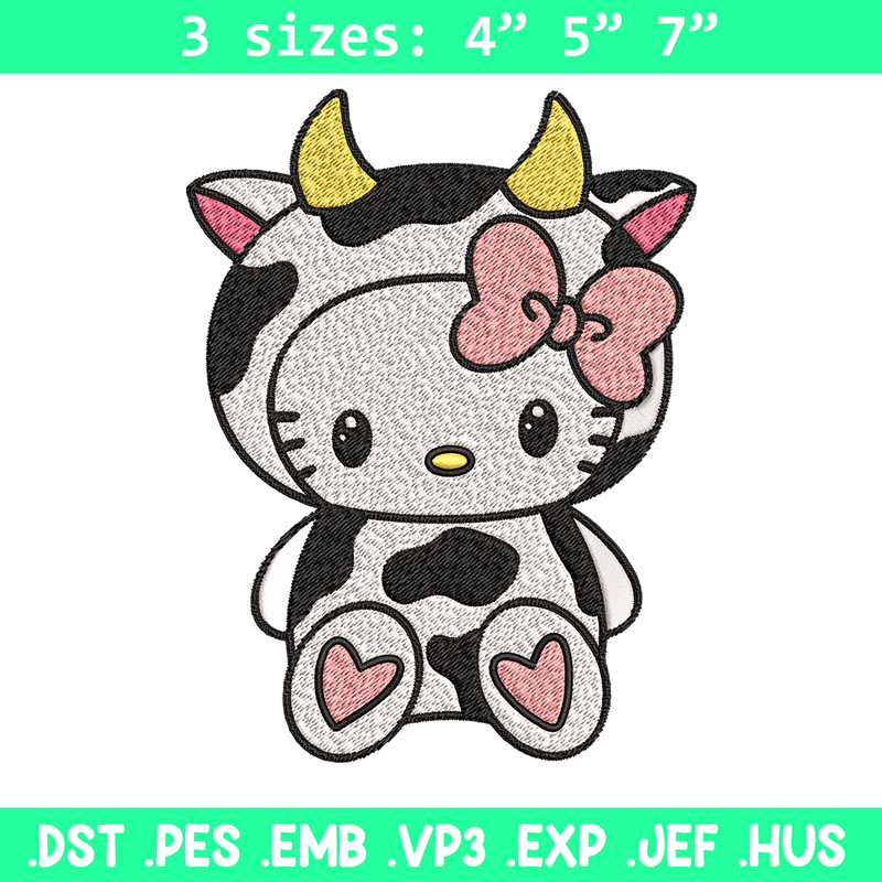 Cow Hello Kitty Embroidery design, Cow Hello Kitty Embroidery, cartoon design, Embroidery File, Digital download..jpg