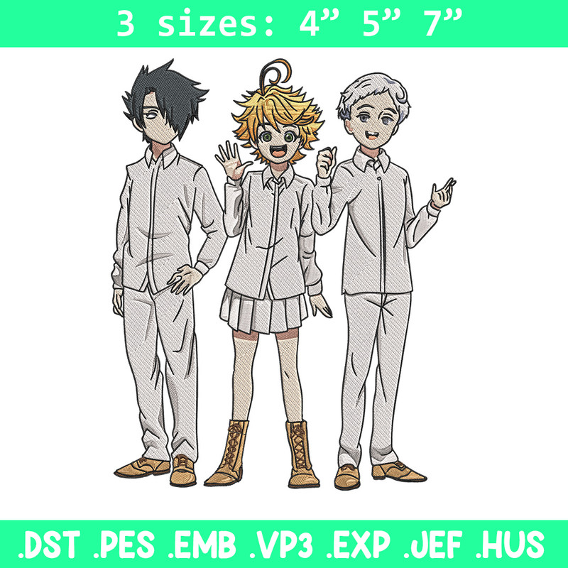 Emma friends Embroidery Design, Oyakusoku Embroidery, Embroidery File, Anime Embroidery, Anime shirt, Digital download.jpg