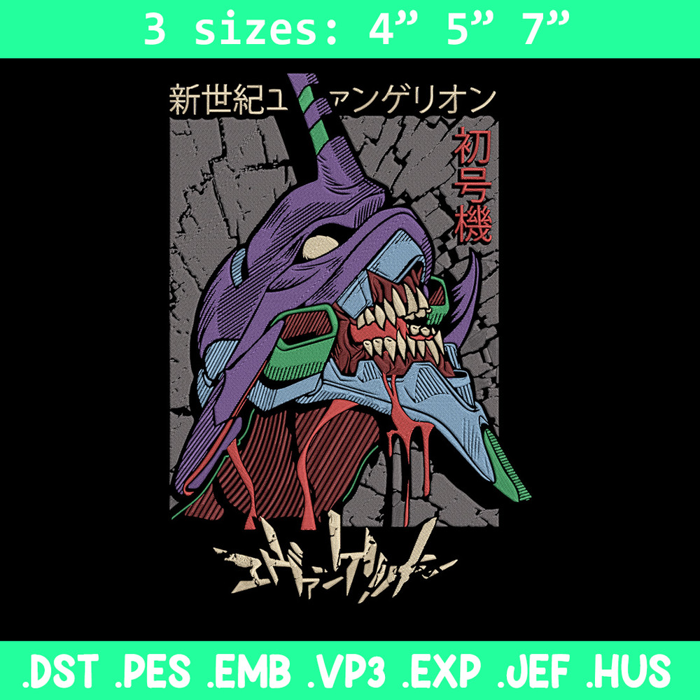 Eva 01 Embroidery Design, Evangelion Embroidery, Embroidery File, Anime Embroidery, Anime shirt, Digital download.jpg