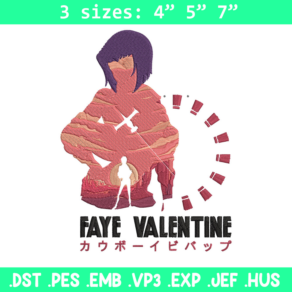 Faye Valentine Embroidery Design, Cowboy bebop Embroidery, Embroidery File,Anime Embroidery,Anime shirt,Digital download.jpg