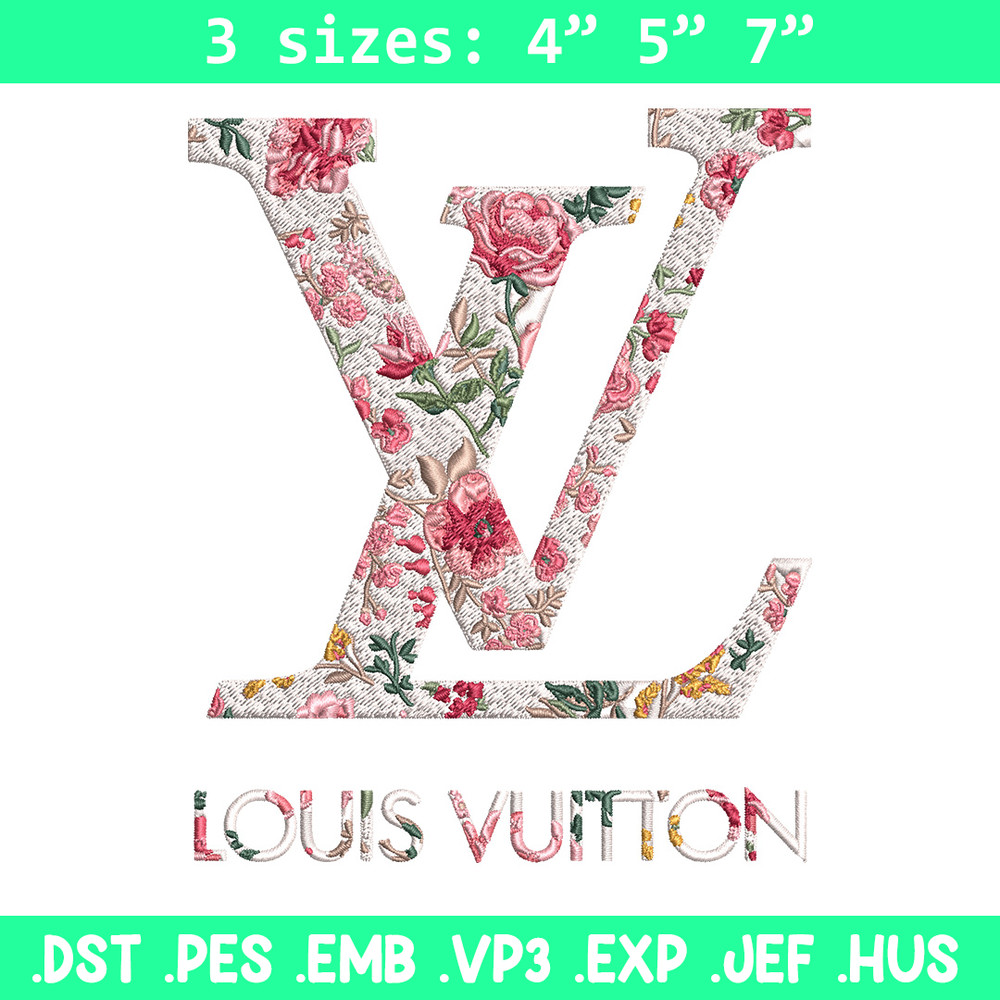 Flower louis vuitton Embroidery Design, Lv Embroidery, Embroidery File, Brand Embroidery, Logo shirt, Digital download.jpg