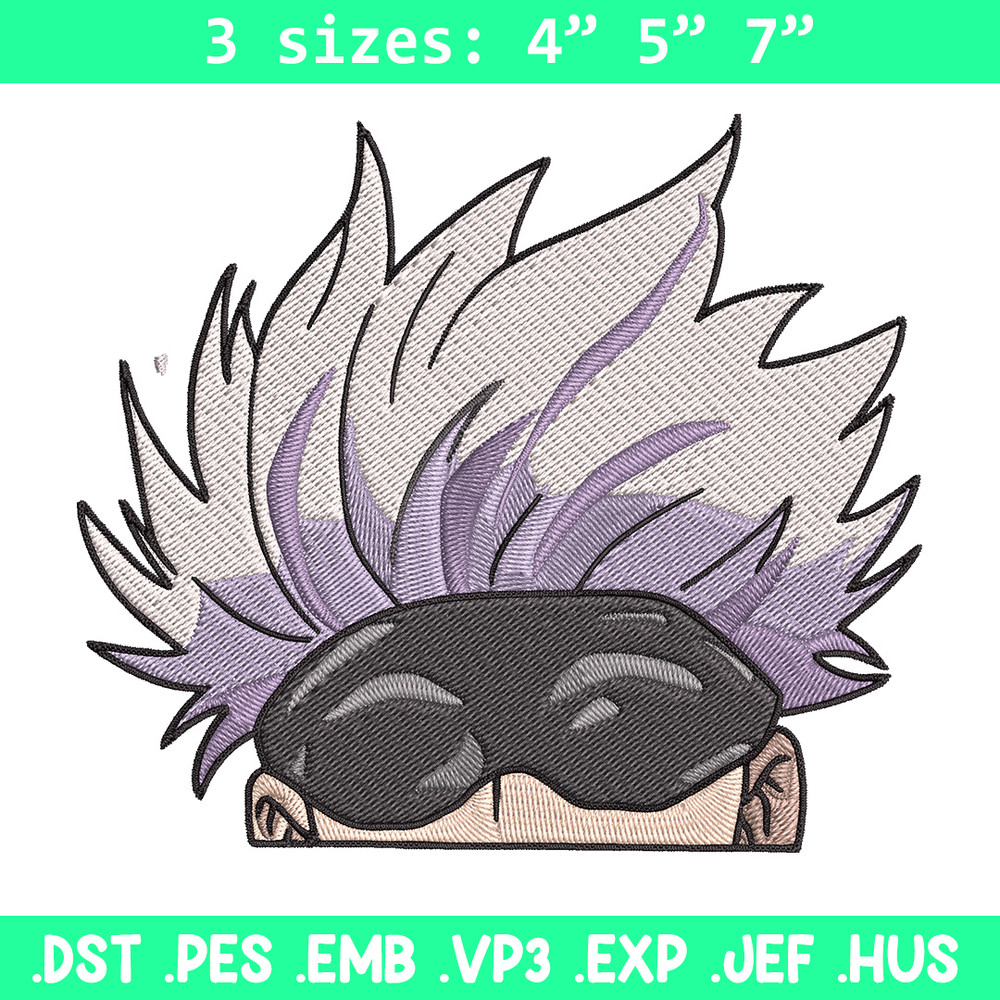 Gojo Peeker Embroidery Design, Jujutsu Embroidery, Embroidery File, Anime Embroidery, Anime shirt, Digital download..jpg