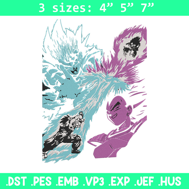 Goku vs Vegeta Embroidery Design, Dragonball Embroidery, Embroidery File, Anime Embroidery, Anime shirt,Digital download.jpg