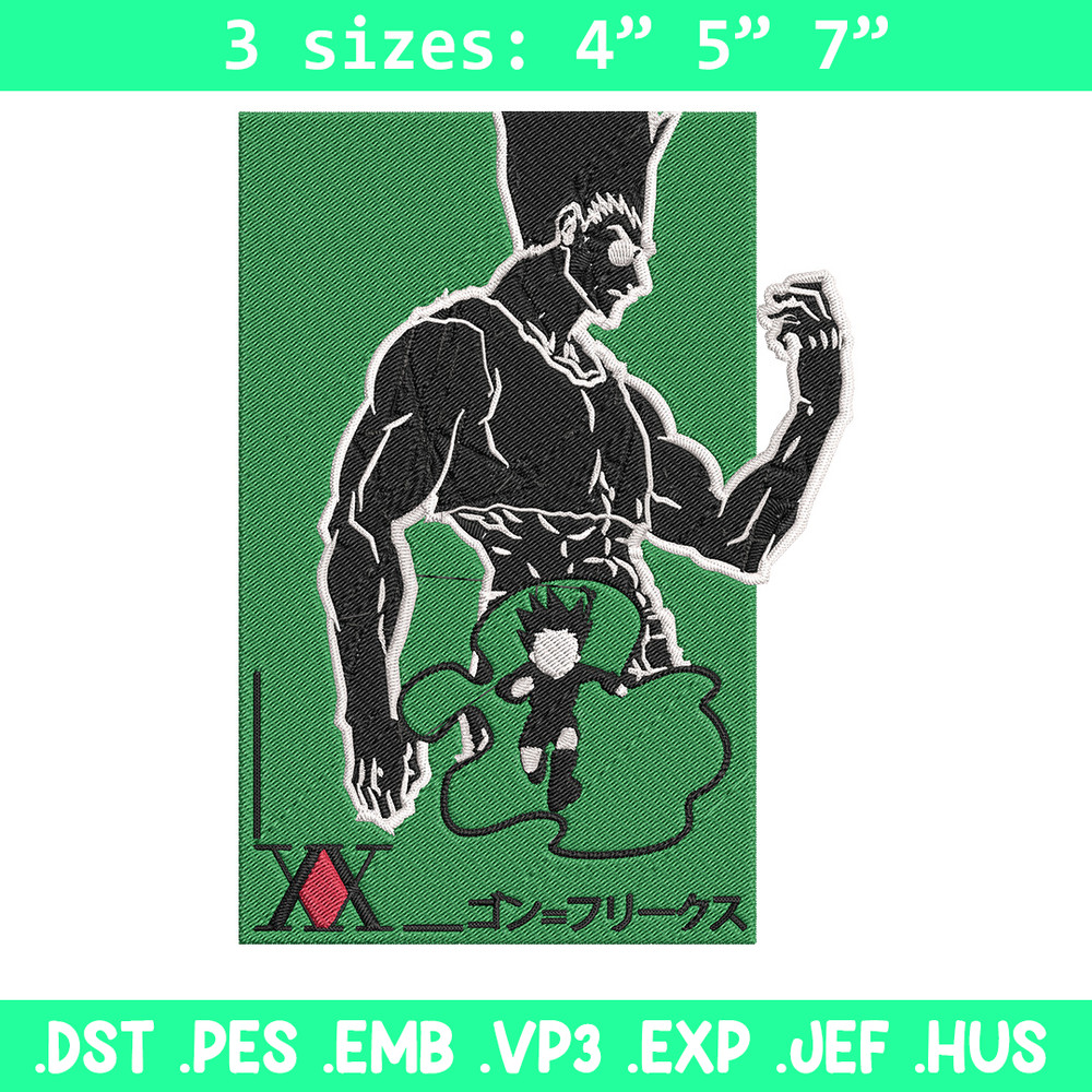 Gon poster Embroidery Design, Hunter x hunter Embroidery,Embroidery File, Anime Embroidery, Anime shirt,Digital download.jpg